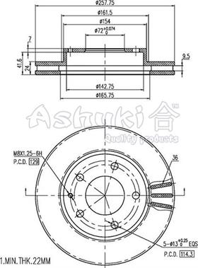 Ashuki M606-10 - Disque de frein cwaw.fr