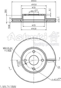 Ashuki M613-10 - Disque de frein cwaw.fr