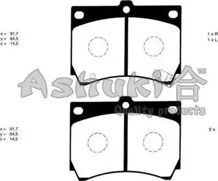 Ashuki M045-05 - Kit de plaquettes de frein, frein à disque cwaw.fr