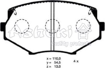 Ashuki M054-06 - Kit de plaquettes de frein, frein à disque cwaw.fr