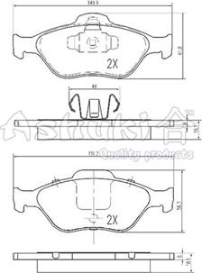 Ashuki M050-05 - Kit de plaquettes de frein, frein à disque cwaw.fr