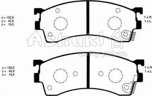 Ashuki M050-10 - Kit de plaquettes de frein, frein à disque cwaw.fr