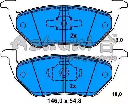 Ashuki M075-40 - Kit de plaquettes de frein, frein à disque cwaw.fr