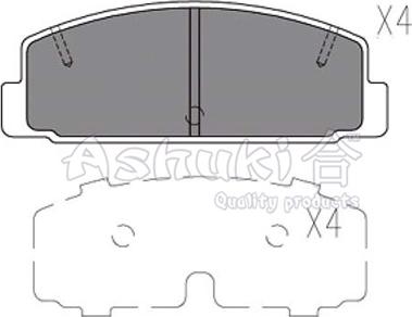 Ashuki M075-06 - Kit de plaquettes de frein, frein à disque cwaw.fr