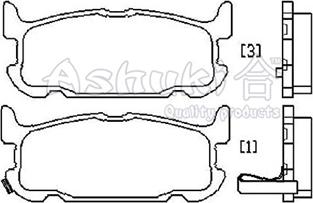 Ashuki M075-10 - Kit de plaquettes de frein, frein à disque cwaw.fr