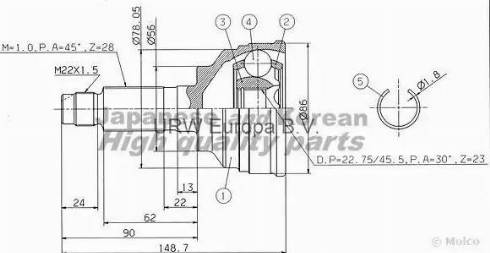 Ashuki MA-2N0I - Jeu de joints, arbre de transmission cwaw.fr