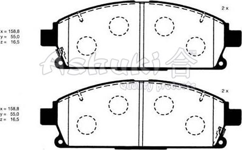 Ashuki N009-95 - Kit de plaquettes de frein, frein à disque cwaw.fr