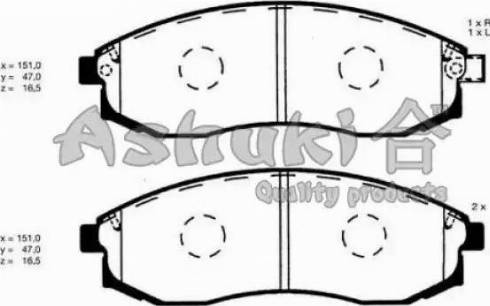 Ashuki N009-62 - Kit de plaquettes de frein, frein à disque cwaw.fr