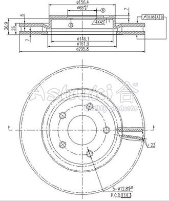 Ashuki N014-22 - Disque de frein cwaw.fr