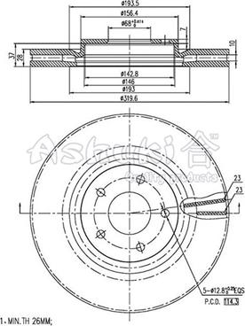 Ashuki N013-97 - Disque de frein cwaw.fr