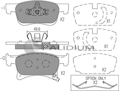 Ashuki P1-1555 - Kit de plaquettes de frein, frein à disque cwaw.fr