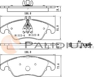 Ashuki P1-1584 - Kit de plaquettes de frein, frein à disque cwaw.fr