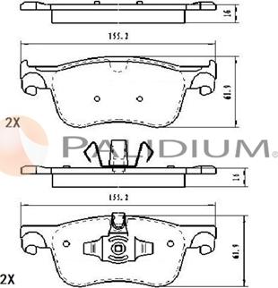 Ashuki P1-1600 - Kit de plaquettes de frein, frein à disque cwaw.fr