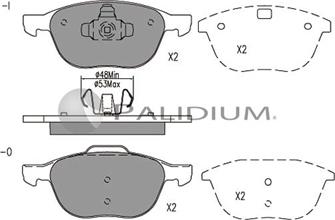 Ashuki P1-1023 - Kit de plaquettes de frein, frein à disque cwaw.fr