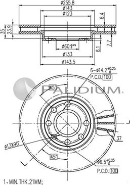 Ashuki P330-045 - Disque de frein cwaw.fr