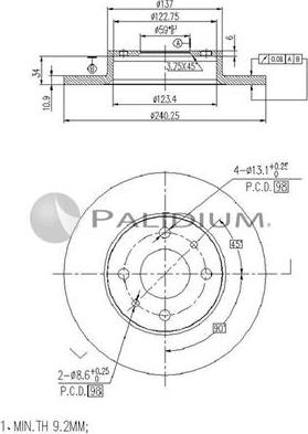 Ashuki P330-100 - Disque de frein cwaw.fr