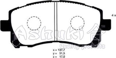 Ashuki S011-16 - Kit de plaquettes de frein, frein à disque cwaw.fr