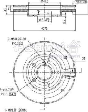 Ashuki T601-25 - Disque de frein cwaw.fr