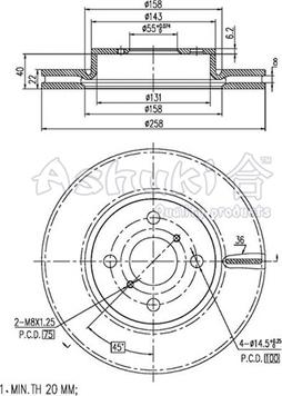 Ashuki T602-62 - Disque de frein cwaw.fr