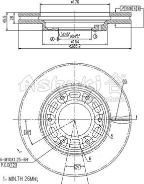 Ashuki T602-77 - Disque de frein cwaw.fr