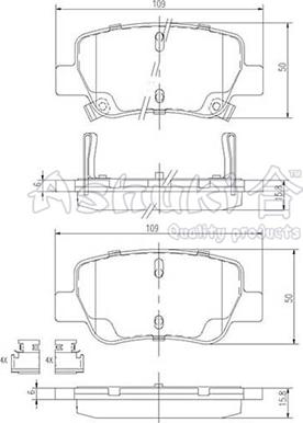 Ashuki T114-45 - Kit de plaquettes de frein, frein à disque cwaw.fr