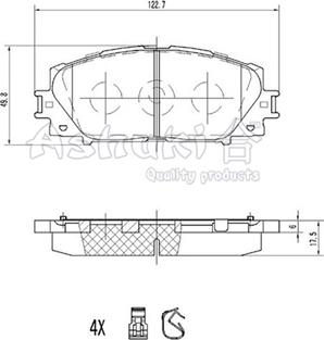 Ashuki T114-55 - Kit de plaquettes de frein, frein à disque cwaw.fr