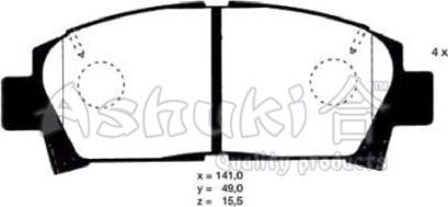 Ashuki T114-12 - Kit de plaquettes de frein, frein à disque cwaw.fr