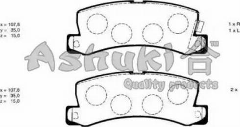 Ashuki T114-25 - Kit de plaquettes de frein, frein à disque cwaw.fr