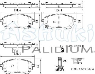 Ashuki T114-75 - Kit de plaquettes de frein, frein à disque cwaw.fr