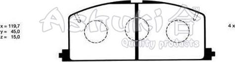 Ashuki T111-01 - Kit de plaquettes de frein, frein à disque cwaw.fr