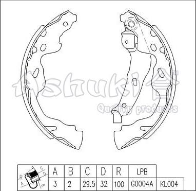 Ashuki T113-46 - Jeu de mâchoires de frein cwaw.fr