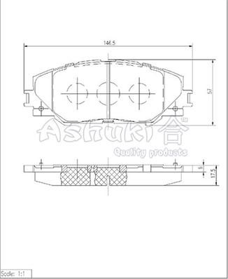 Ashuki T113-15 - Kit de plaquettes de frein, frein à disque cwaw.fr