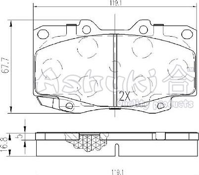 Ashuki T112-45 - Kit de plaquettes de frein, frein à disque cwaw.fr