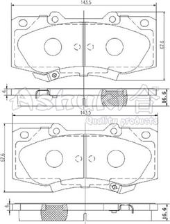 Ashuki T112-48 - Kit de plaquettes de frein, frein à disque cwaw.fr