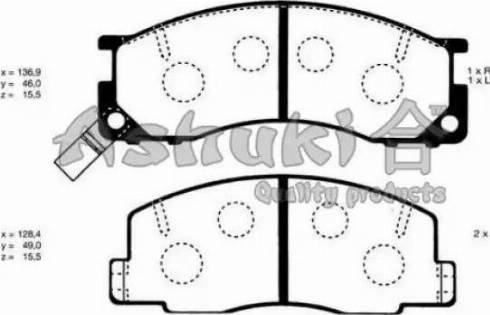 Ashuki T112-43 - Kit de plaquettes de frein, frein à disque cwaw.fr