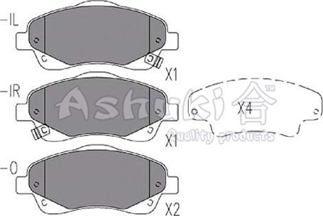 Ashuki T112-58 - Kit de plaquettes de frein, frein à disque cwaw.fr