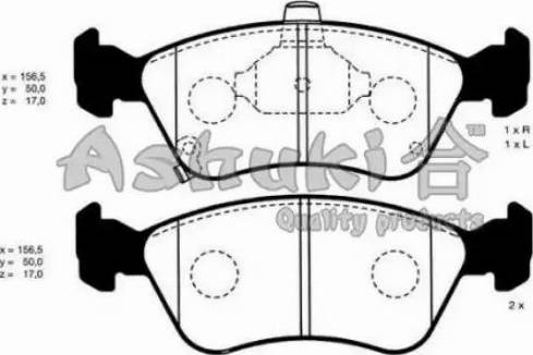 Ashuki T112-57 - Kit de plaquettes de frein, frein à disque cwaw.fr