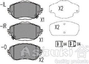 Ashuki T112-68 - Kit de plaquettes de frein, frein à disque cwaw.fr