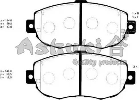 Ashuki T112-80 - Kit de plaquettes de frein, frein à disque cwaw.fr