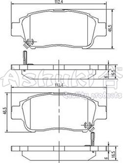 Ashuki T112-75 - Kit de plaquettes de frein, frein à disque cwaw.fr