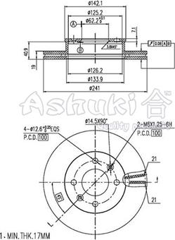 Ashuki Y089-15 - Disque de frein cwaw.fr