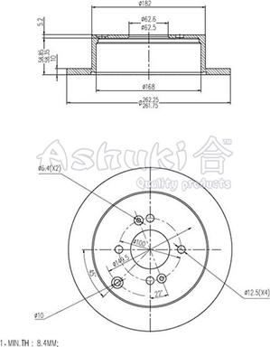 Ashuki Y089-17 - Disque de frein cwaw.fr