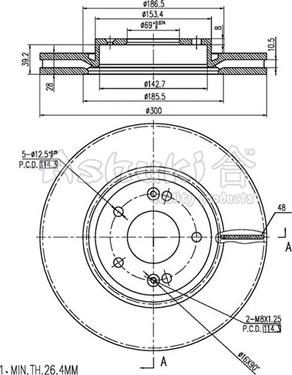 Ashuki Y089-25 - Disque de frein cwaw.fr