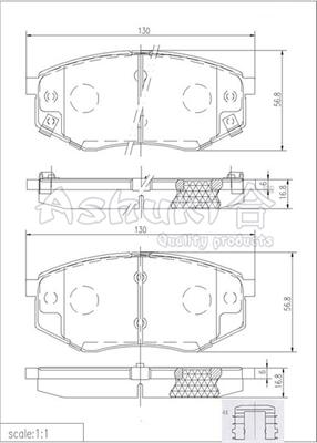 Ashuki Y029-50 - Kit de plaquettes de frein, frein à disque cwaw.fr