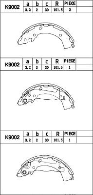 Asimco K9002 - Jeu de mâchoires de frein cwaw.fr