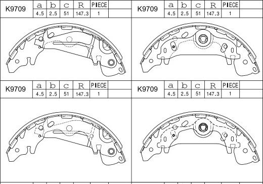 Asimco K9709 - Jeu de mâchoires de frein cwaw.fr