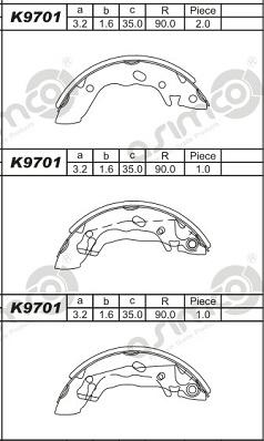 Asimco K9701 - Jeu de mâchoires de frein cwaw.fr