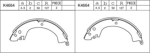 Asimco K4664 - Jeu de mâchoires de frein cwaw.fr