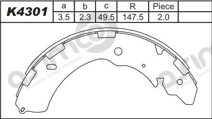 Asimco K4301 - Jeu de mâchoires de frein cwaw.fr