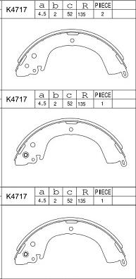 Asimco K4717 - Jeu de mâchoires de frein cwaw.fr